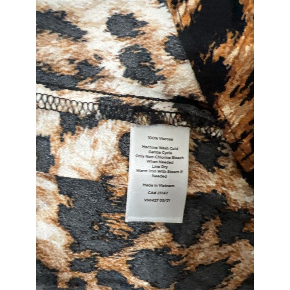 Talbots ruffled button up leopard maxi skirt larg… - image 9